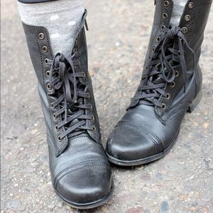 Steve Madden Black Combat Boots